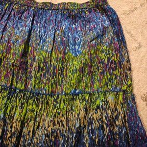 Jane Ashley Tiered Skirt Abstract Print Women's Large Fairy Boho Mermaid Whimsy